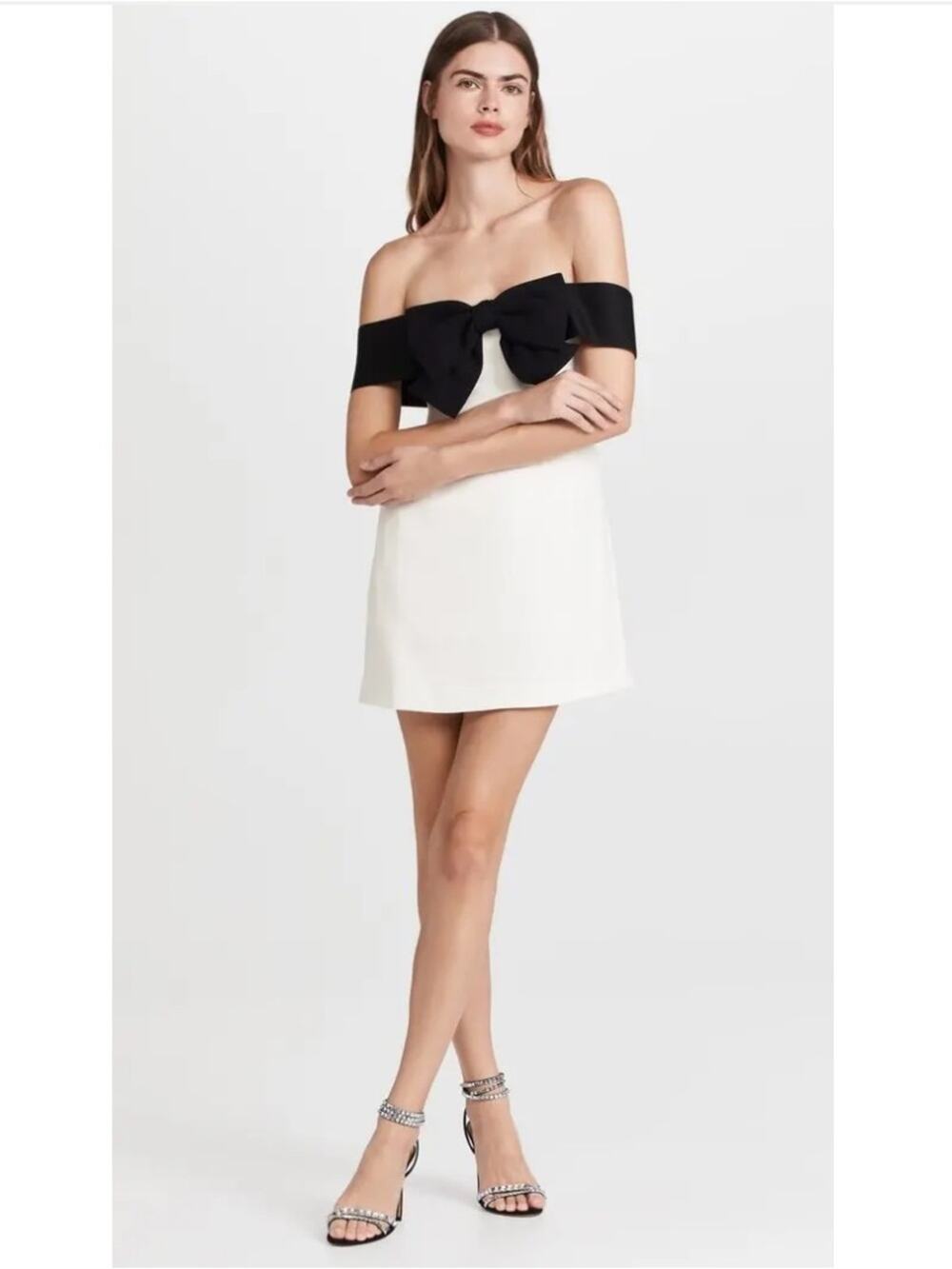 NWT NEW Self-Portrait Off Shoulder Bow Dress Size 8